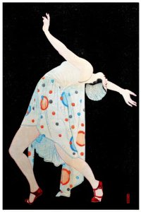 Art Deco moga of modern meisje dansend door Kobayakawa Kiyoshi
