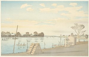 De Fuji-view-veerboot, de rivier Ōkawa