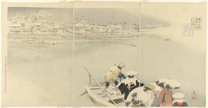 Tweede Maand: Matsuchi-heuvel in Sneeuw bij Schemering, uit de serie 