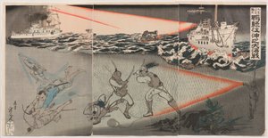 Extra uitgave van 20 september: De grote zeeslag bij de Yalu-rivier door Kobayashi Toshimitsu