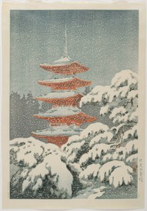 Vijf verdiepingen Pagode bij het Nikkō Heiligdom, c. 1930-1940