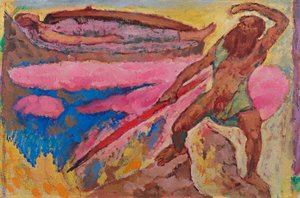 De god Odin (Wotan) en Brunnhilde door Koloman Moser