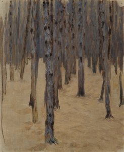 Naaldbos in de sneeuw door Koloman Moser