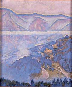 Regentag - Regenachtige dag ... (olieverf op doek) door Koloman Moser