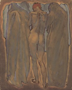 Vrouwelijk naakt (olieverf op board) door Koloman Moser