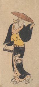 De acteur Sanjo Kantaro als een rondtrekkende boeddhistische non, ca. 1715