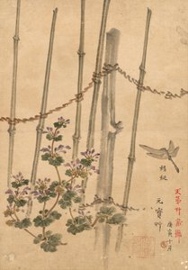 Bamboehek en Chrysanten, ca. 1890