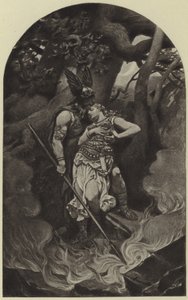 Wotans afscheid van Brunhild (fotogravure) door Konrad Dielitz