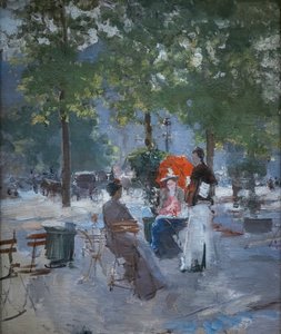 Een Parijs café door Konstantin Alekseevich Korovin