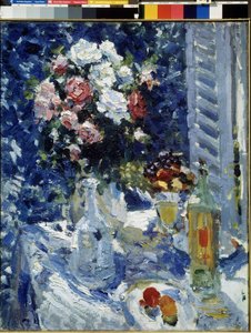 Bloemen en fruit door Konstantin Alekseevich Korovin