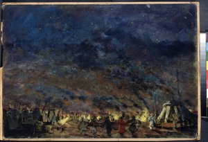 Het Polovtsische kamp. Decorontwerp voor de opera Prins Igor van Alexander Borodin