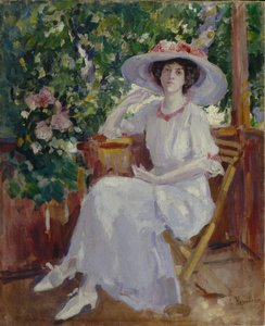 Portret van de actrice Nadezhda Komarovskaya door Konstantin Alekseevich Korovin