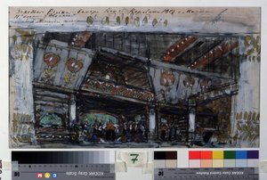 Decorontwerp voor het ballet De Gouden Vis van L. Minkus door Konstantin Alekseevich Korovin
