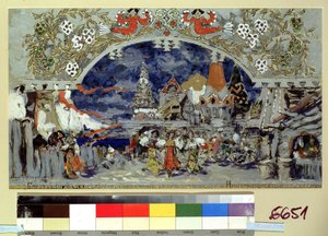 Decorontwerp voor het ballet Het kleine gebochelde paard van C. Pugni