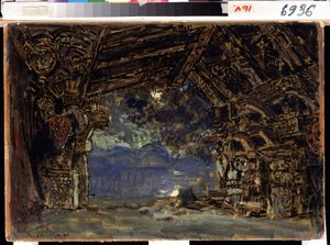 Decorontwerp voor de opera De schemering der goden van R. Wagner door Konstantin Alekseevich Korovin