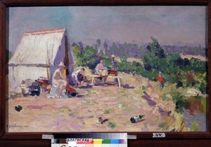 Een picknick door Konstantin Alekseevich Korovin