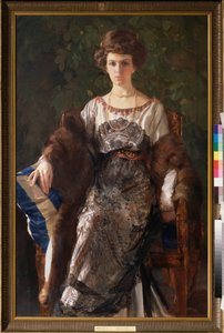 Portret van Evfimia Nosova, geboren Ryabushinskaya (1881-1960) door Konstantin Andreevic Somov