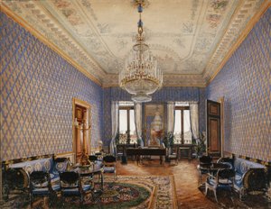 Interieurs van het Winterpaleis. De Salon van Grootprinses Maria Nikolayevna, 1837