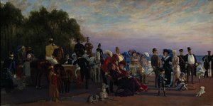 Op de landtong van eiland Strelka, 1870s door Konstantin Apollonovich Savitsky