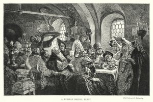 Een Russisch bruiloftsfeest door Konstantin Egorovich Makovsky