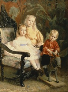 Portret van de Kinderen van de Stasovs, Begin 1870s door Konstantin Egorovich Makovsky