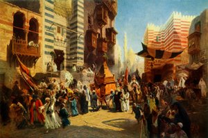 Terugkeer van het Heilige Tapijt van Mekka naar Caïro, 1876 door Konstantin Egorovich Makovsky