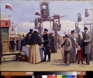 Kraampjes op de jaarmarkt van Moskou door Konstantin Egorovich Makovsky