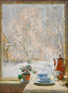 Door het raam in de winter, 1945