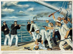 De muiterij op het slagschip Potemkin in 1905 door Konstantin Ivanovich Maximov