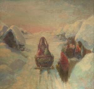 Winter. Slee rijden door Konstantin Konstantinovich Pervukhin