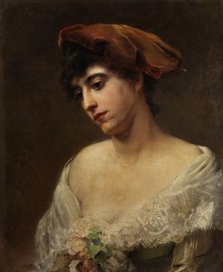 Konstantin Makovsky Portret van een jonge vrouw