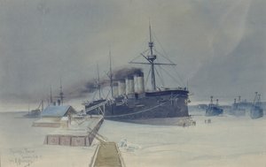 Gepantserde kruiser Rossia, 1897 door Konstantin Vasilyevich Isenberg