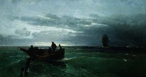 Figuren in een Roeiboot op Zee door Konstantinos Bolanchi