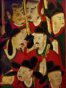 Detail van het portret van de Zesde Koning (Danjong) door Korean School