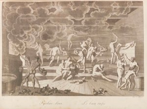 Een Russische badhuis. Les peuples de la Russie ou description des moeurs door Charles de..., 1811-1812