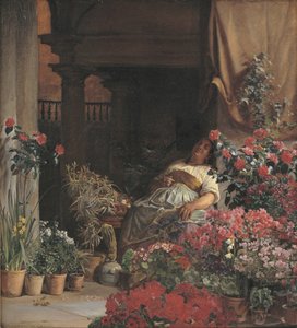 Een Florentijnse bloemenverkoopster door Kristian Zahrtmann