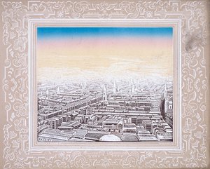 Luchtfoto van Londen in een decoratieve rand