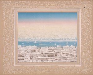 Luchtfoto van Londen met decoratieve rand