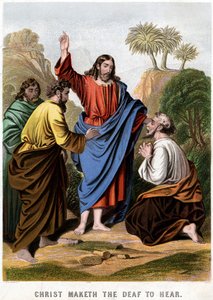 Christus maakt de doven horend, 1860 door Kronheim and Co