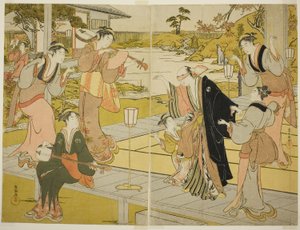 Oboshi Yuranosuke in het Ichiriki Theehuis, uit scène VII in het Pakhuis van Loyale Retainers