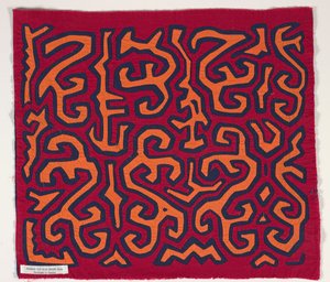 Shirt paneel (mola) (geappliqueerd katoen) door Kuna Indian Culture