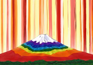 Regenboogkleurige Mt. Fuji in het licht #1, 2023
