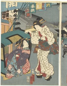 Tempelfestival door Kunisada (II) , Utagawa