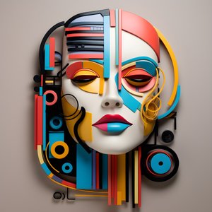 3D-sculptuur van een mooi menselijk gezicht 4