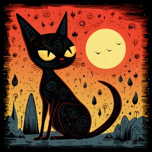 cartoon grillige sfinx kat