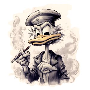 Dagobert Duck rookt een grote marihuana-joint 1