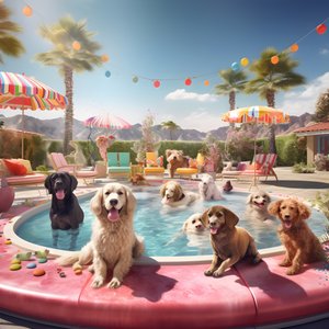 Honden-poolparty in Palm Springs 2