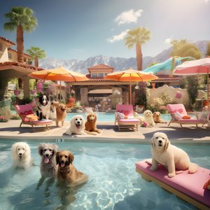 Honden-Poolparty in Palm Springs 3
