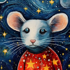 Portret van de muis dier Starry Night 4 door Kurt Heppke