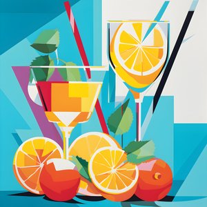 poster van citroenen, cocktails met citroenen, munt 3